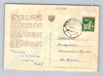 Pohlednice Slovensko Tatranský národní park České pleso 1954 (M28386)
