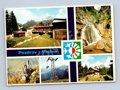 Pohlednice Slovensko Vrátna lyžování vodopád 1970 (M28393)