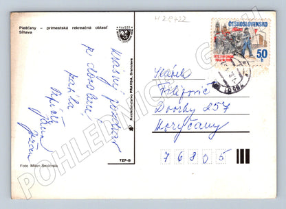 Pohlednice Slovensko Piešťany Sĺňava lodě kemping 1988 (M28422)