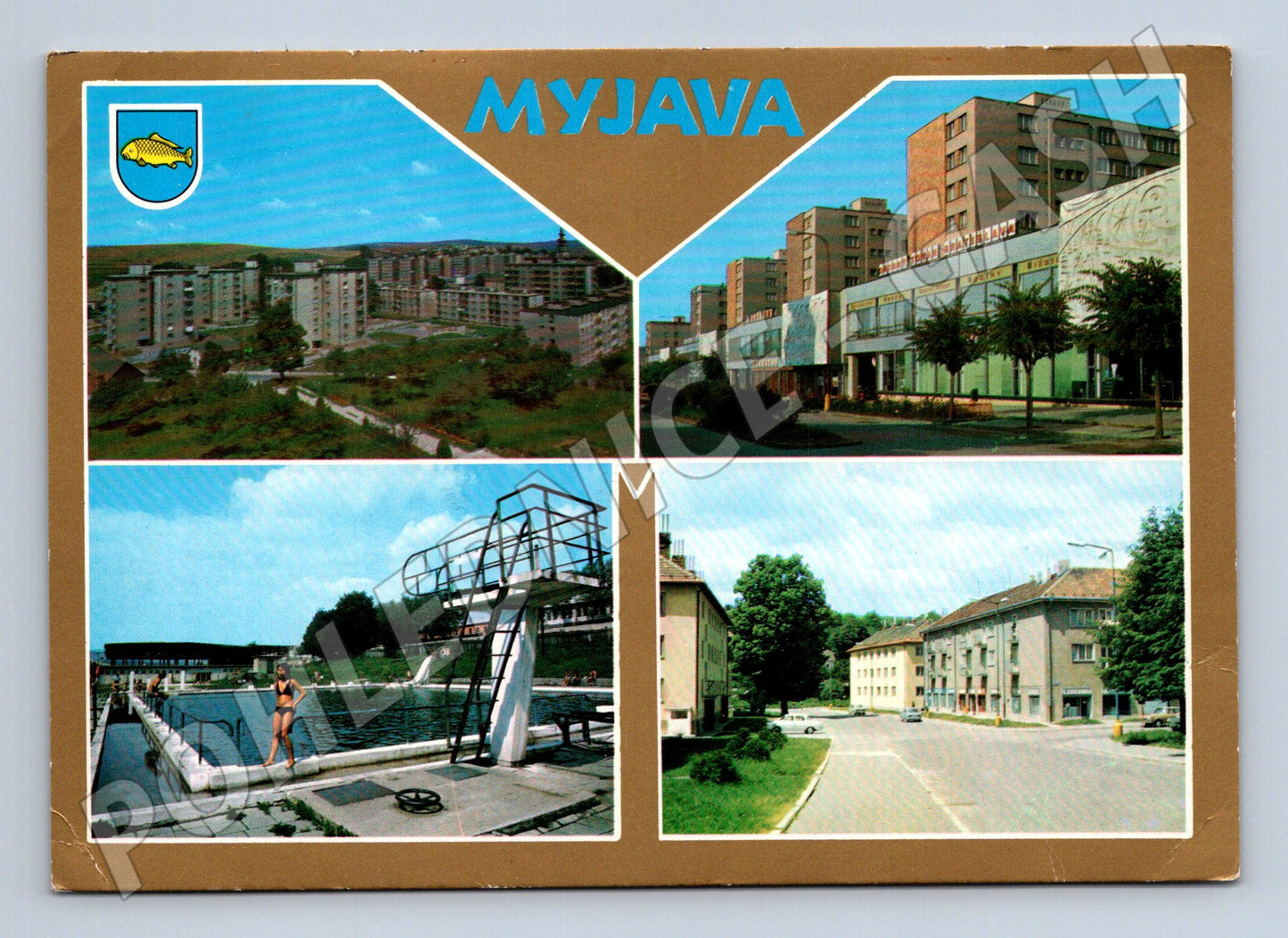 Pohlednice Slovensko Myjava moderní budovy a koupaliště (M28436)