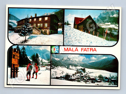 Pohlednice Slovensko Malá Fatra horské chaty lyžaři (M28437)
