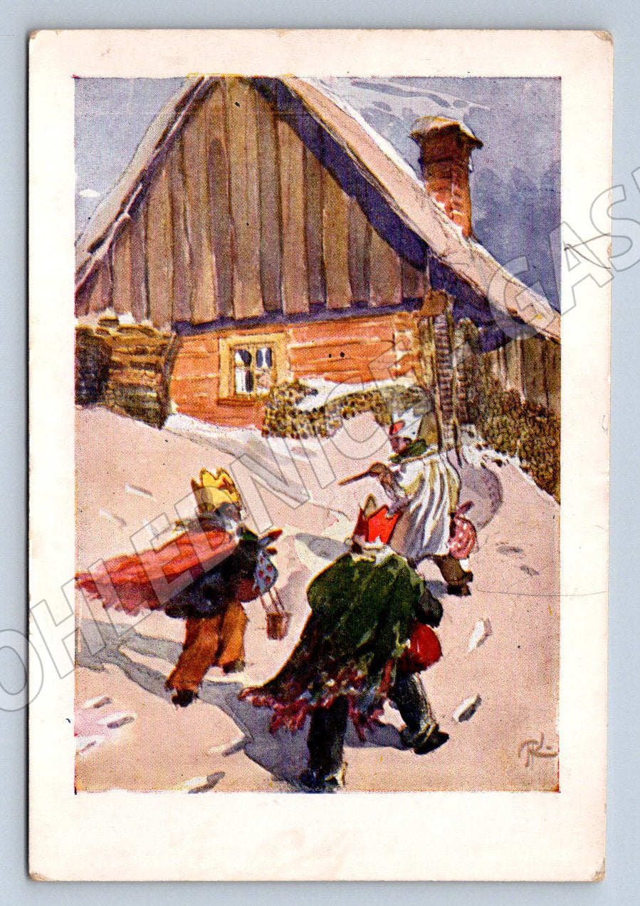 Postcard rural winter scene 1941 (M2844)