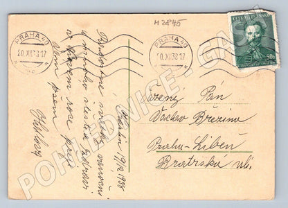 Postcard winter mountain scene 1938 (M2845)