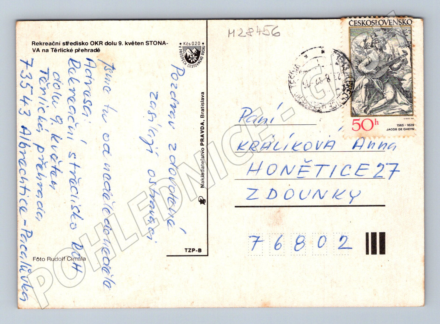 Pohlednice Stonava Těrlická přehrada 1968 (M28456)