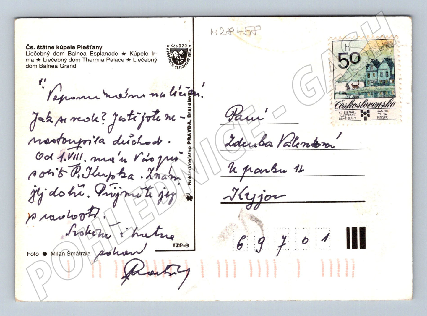 Pohlednice Slovensko Piešťany lázeňské budovy 1970 (M28458)