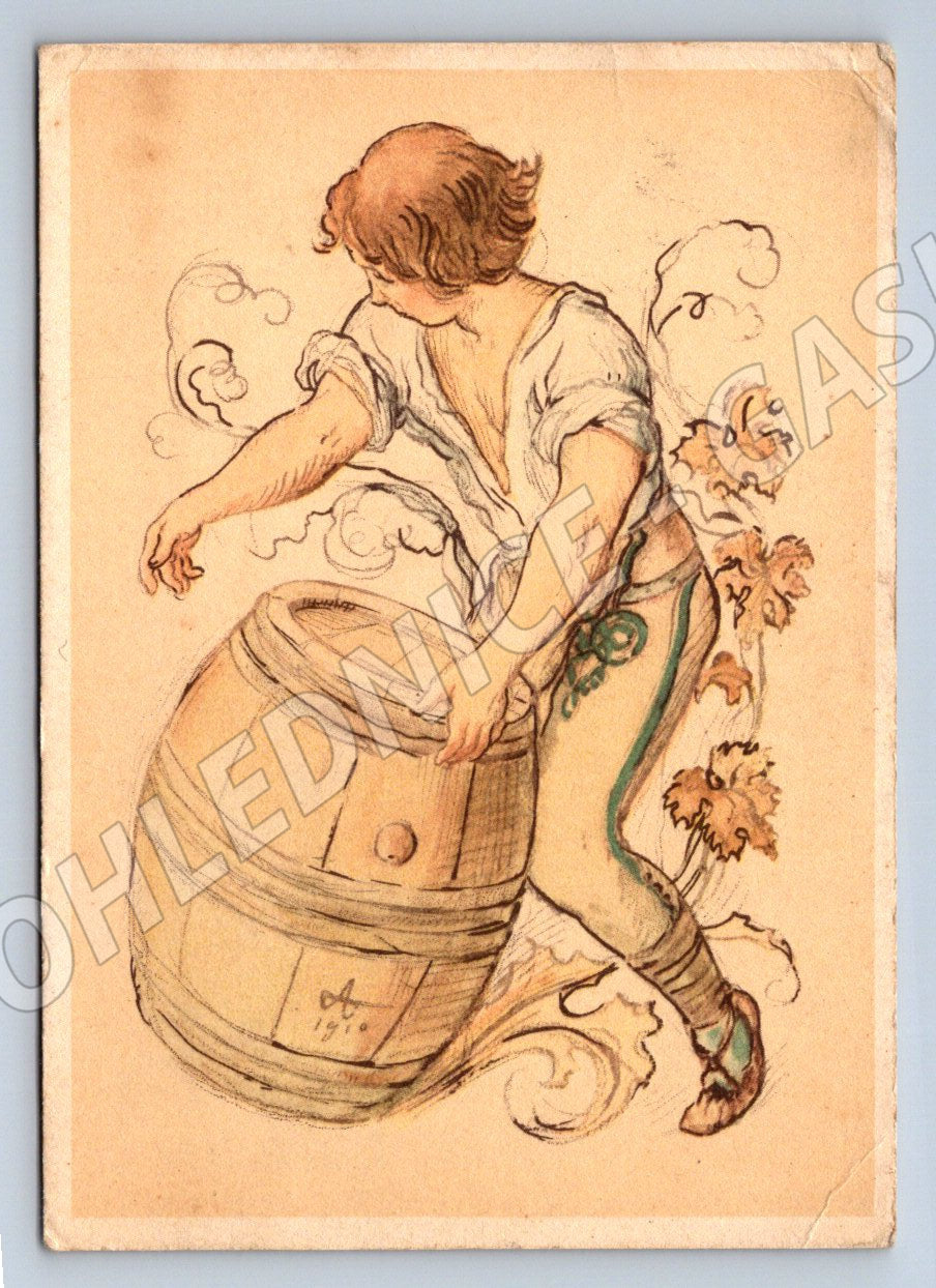 Postcard Mikolas Ales Bednar painting drawing (M2846)