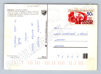 Pohlednice Slovensko Bratislava noční motivy 198_ (M28468)