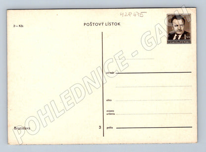 Pohlednice Slovensko Bratislava hrad Dunaj 1950s (M28475)