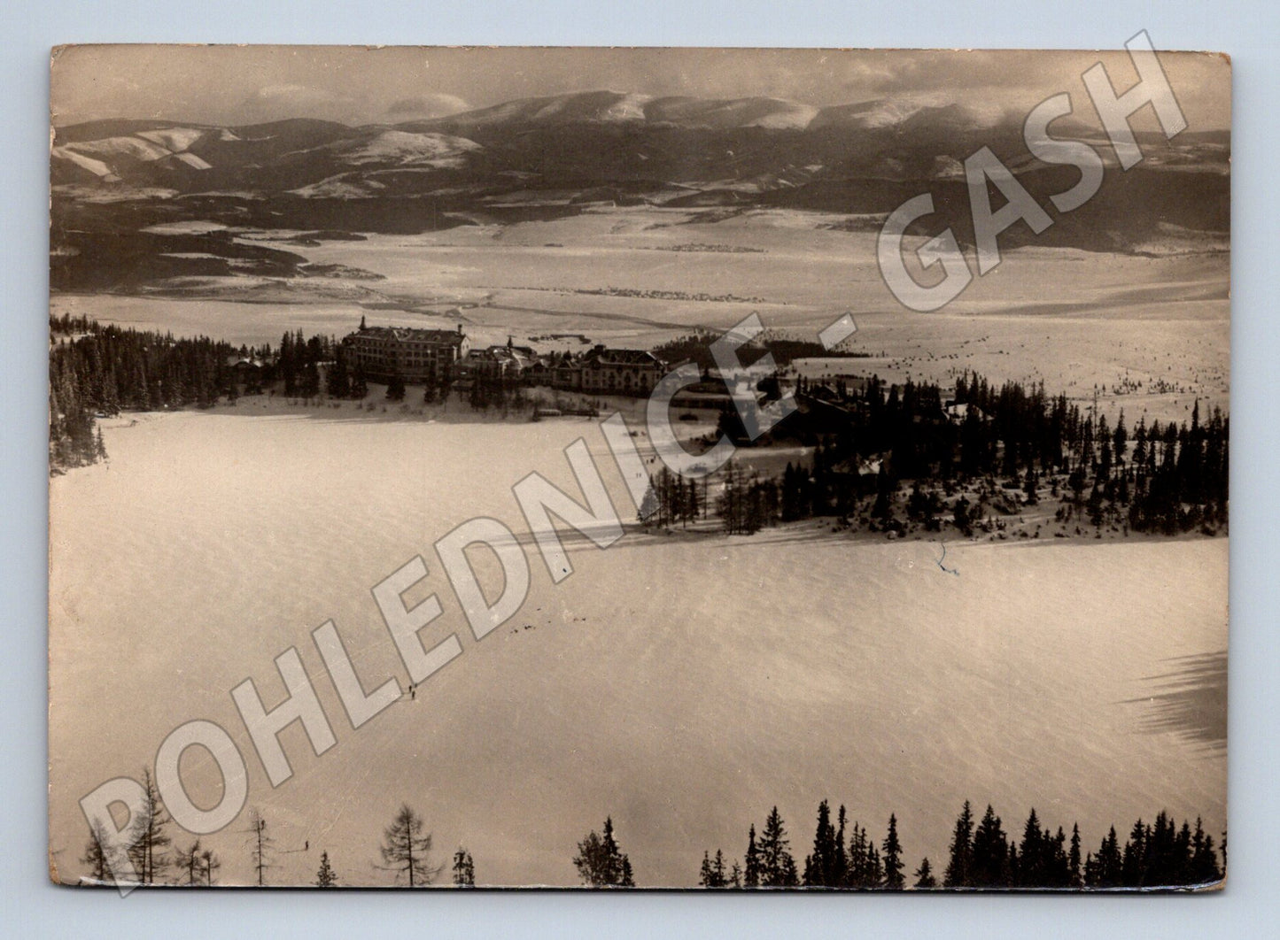Pohlednice Slovensko Štrbské pleso zimní krajina 1942 (M28488)