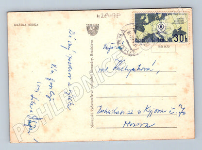Pohlednice Slovensko Krásna Hôrka hrad a kostel 1961 (M28498)
