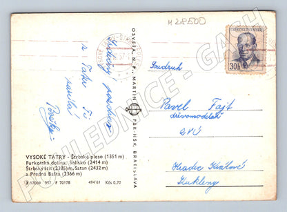 Pohlednice Slovensko Štrbské pleso Vysoké Tatry 1957 (M28500)