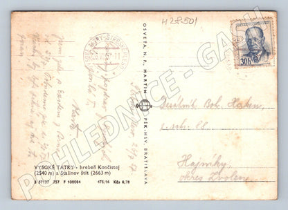 Pohlednice Slovensko Vysoké Tatry hřeben Končistej 1957 (M28501)