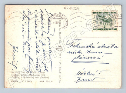 Pohlednice Slovensko Vysoké Tatry lyžaři 1953 (M28503)