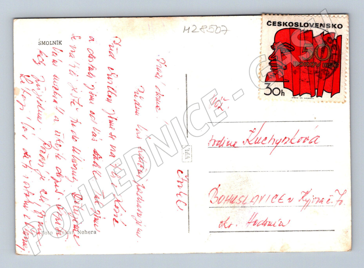Pohlednice Slovensko Smolník obecní pohled 1968 (M28507)