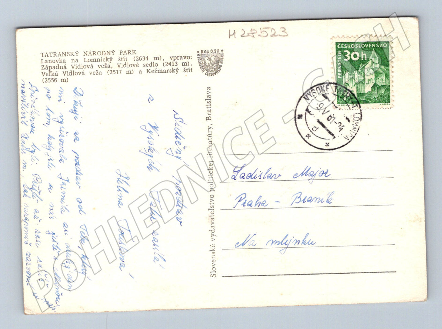 Pohlednice Slovensko Vysoké Tatry lanovka 1964 (M28523)