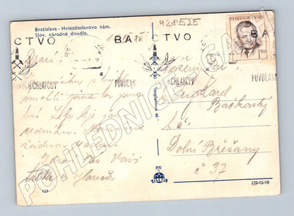 Pohlednice Bratislava Hviezdoslavovo náměstí a divadlo (M28525)