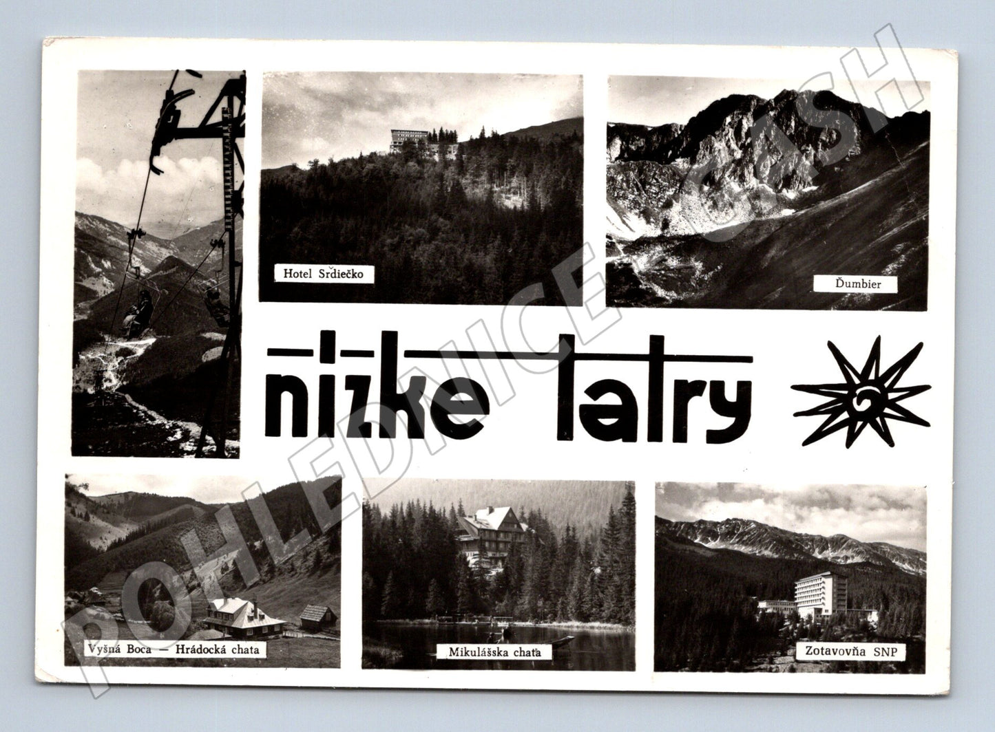 Pohlednice Slovensko Nízké Tatry koláž 1968 (M28531)