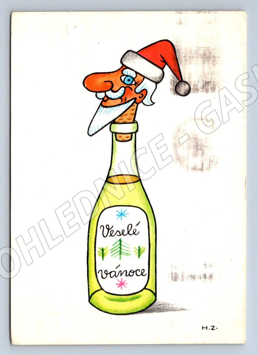 Postcard Santa Claus drawing Christmas motif (M2854)