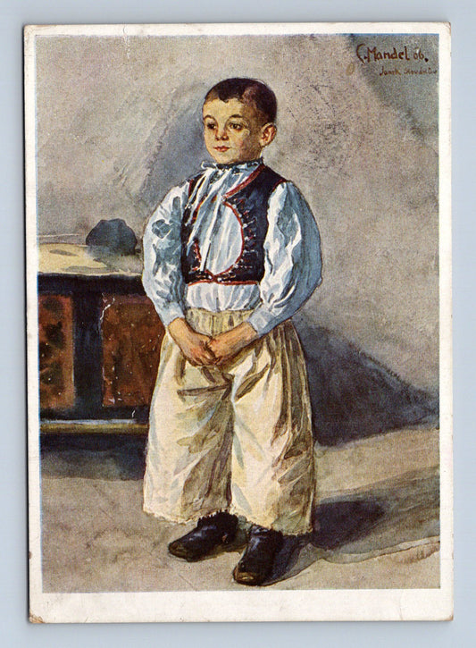 Pohlednice Chlapec v kroji Cyril Mandel 1930 (M28540)