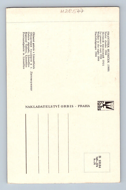 Pohlednice Noční chodec F. Hudeček 1970 (M28547)