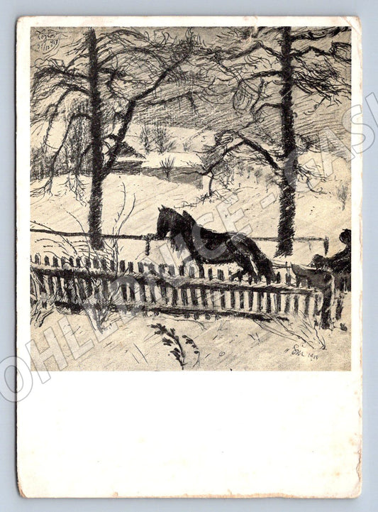 Postcard Max Švabinský Winter Blizzard (M2855)