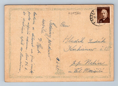Pohlednice venkovská krajina s chalupami 1938 (M28560)