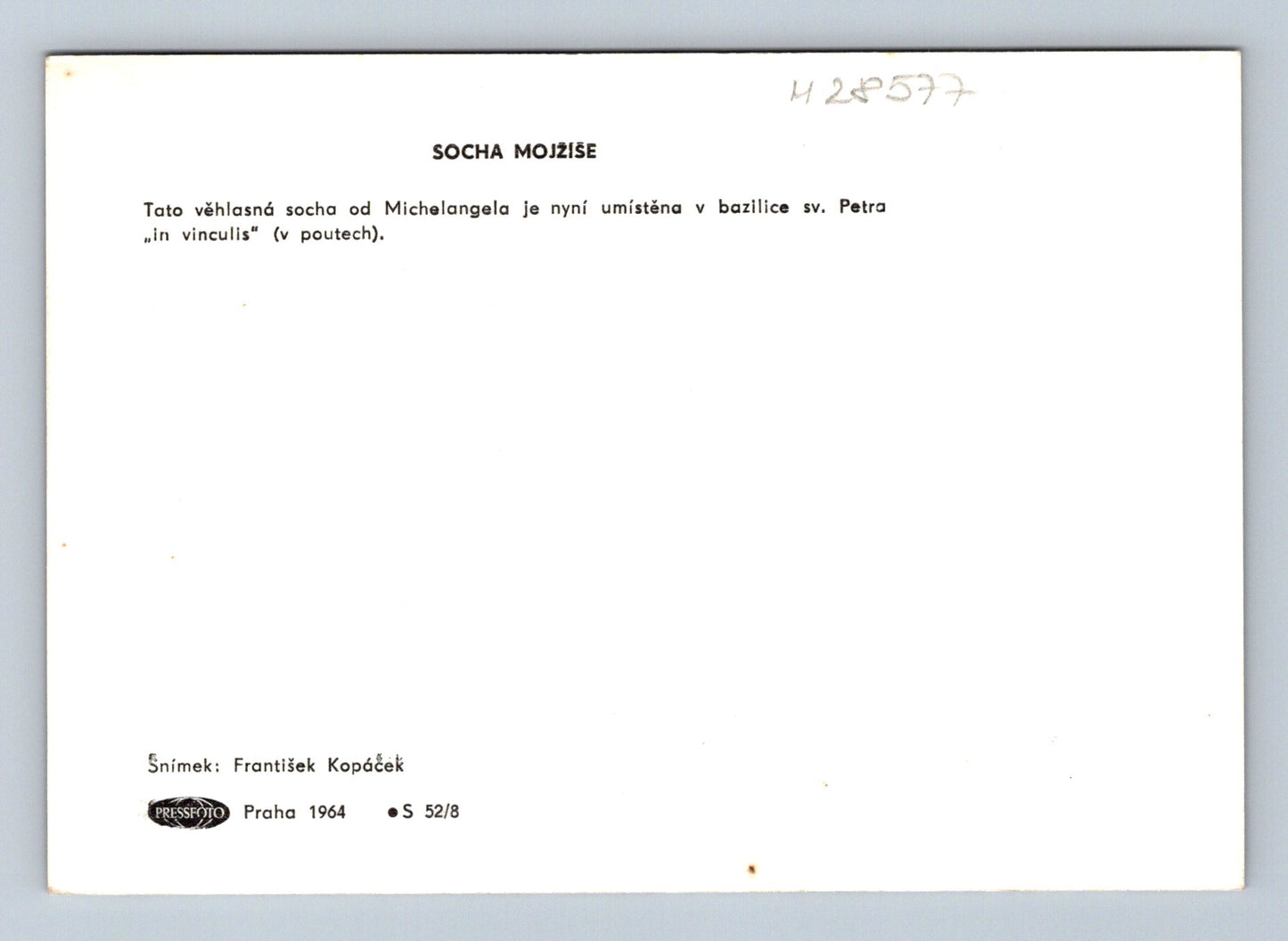 Pohlednice Itálie socha Mojžíše Michelangela 1964 (M28577)