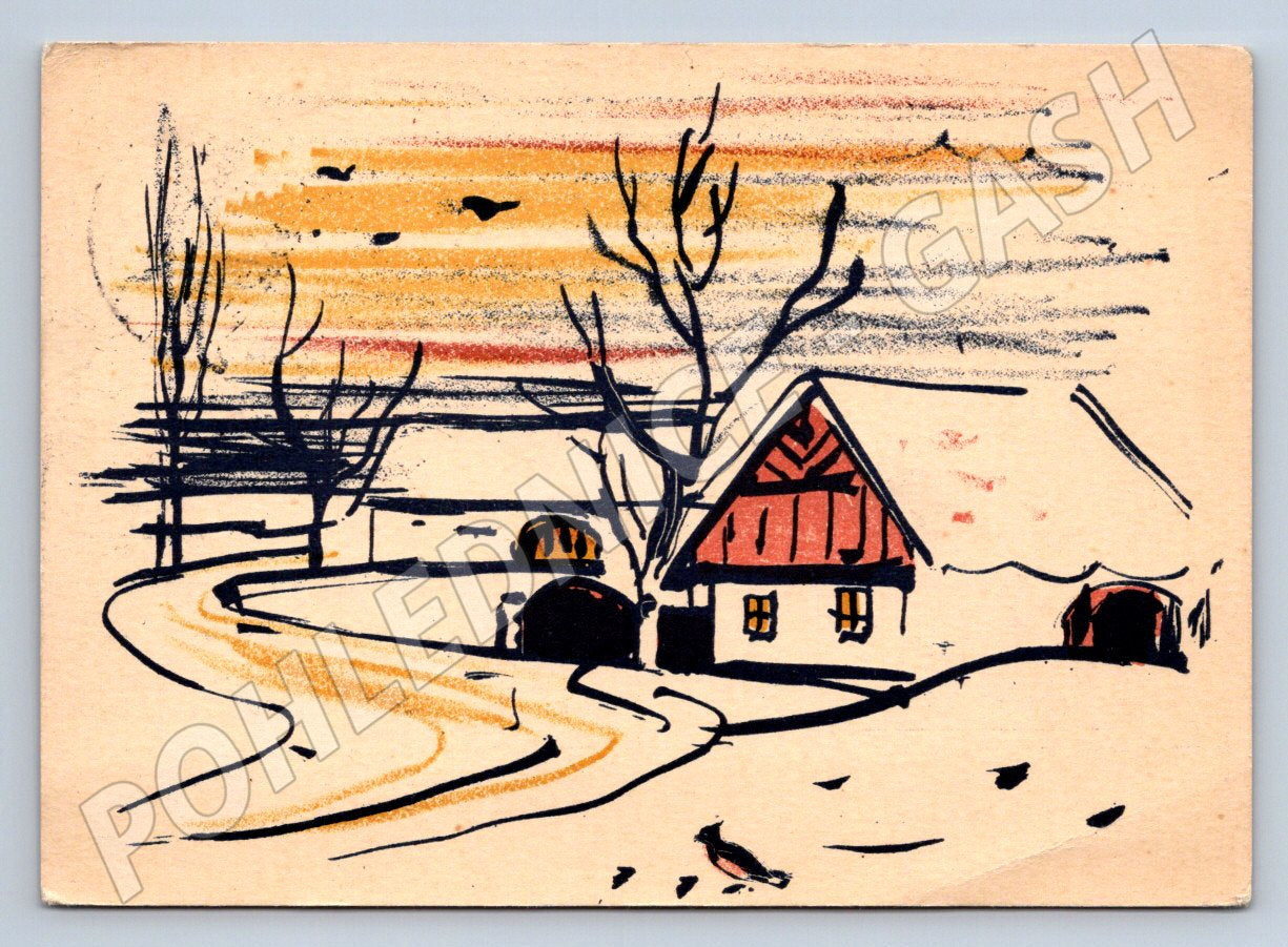 Postcard Vojtěch Sedláček winter landscape (M2858)