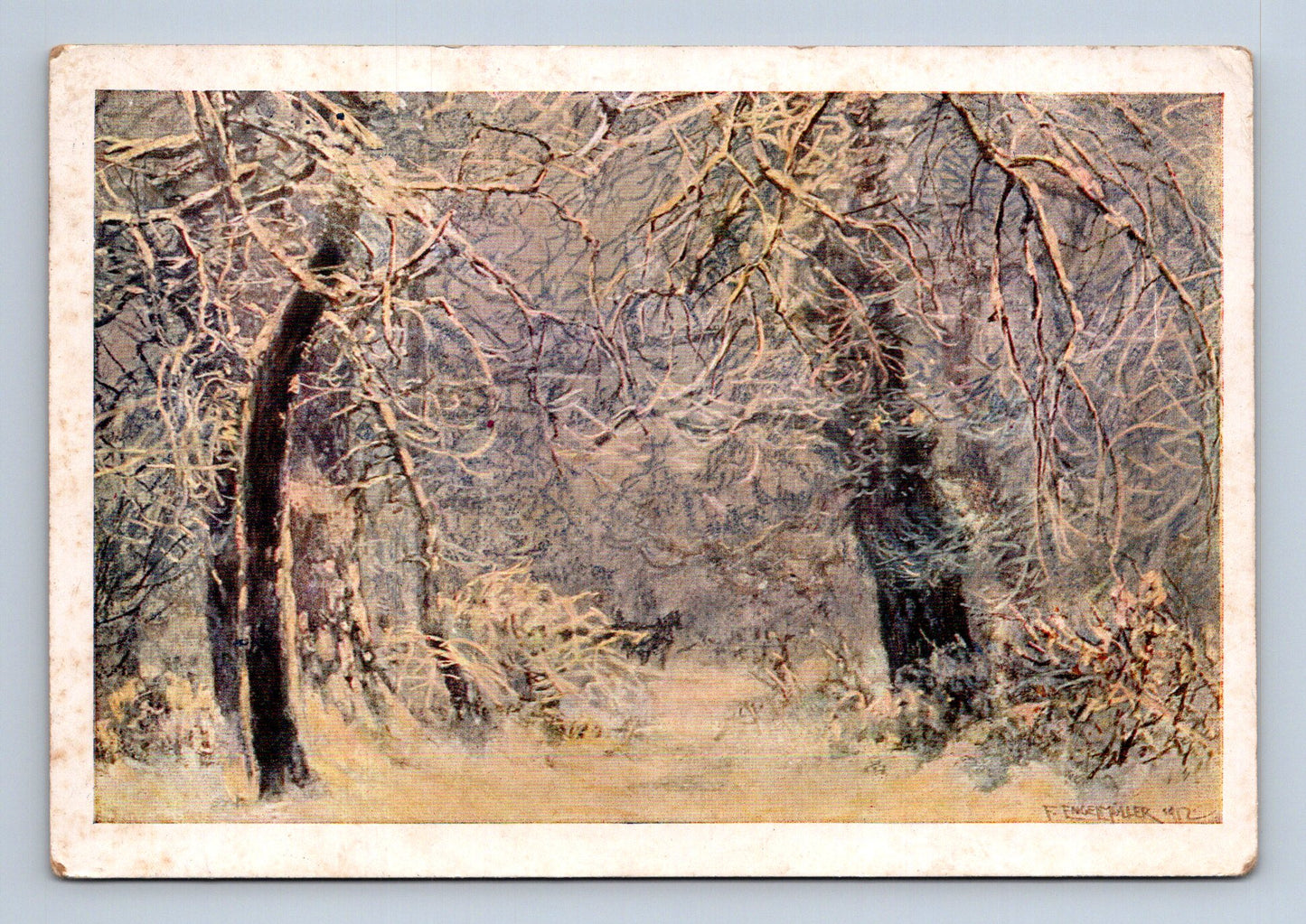 Pohlednice Německo zimní krajina F. Fingstler 1943 (M28587)