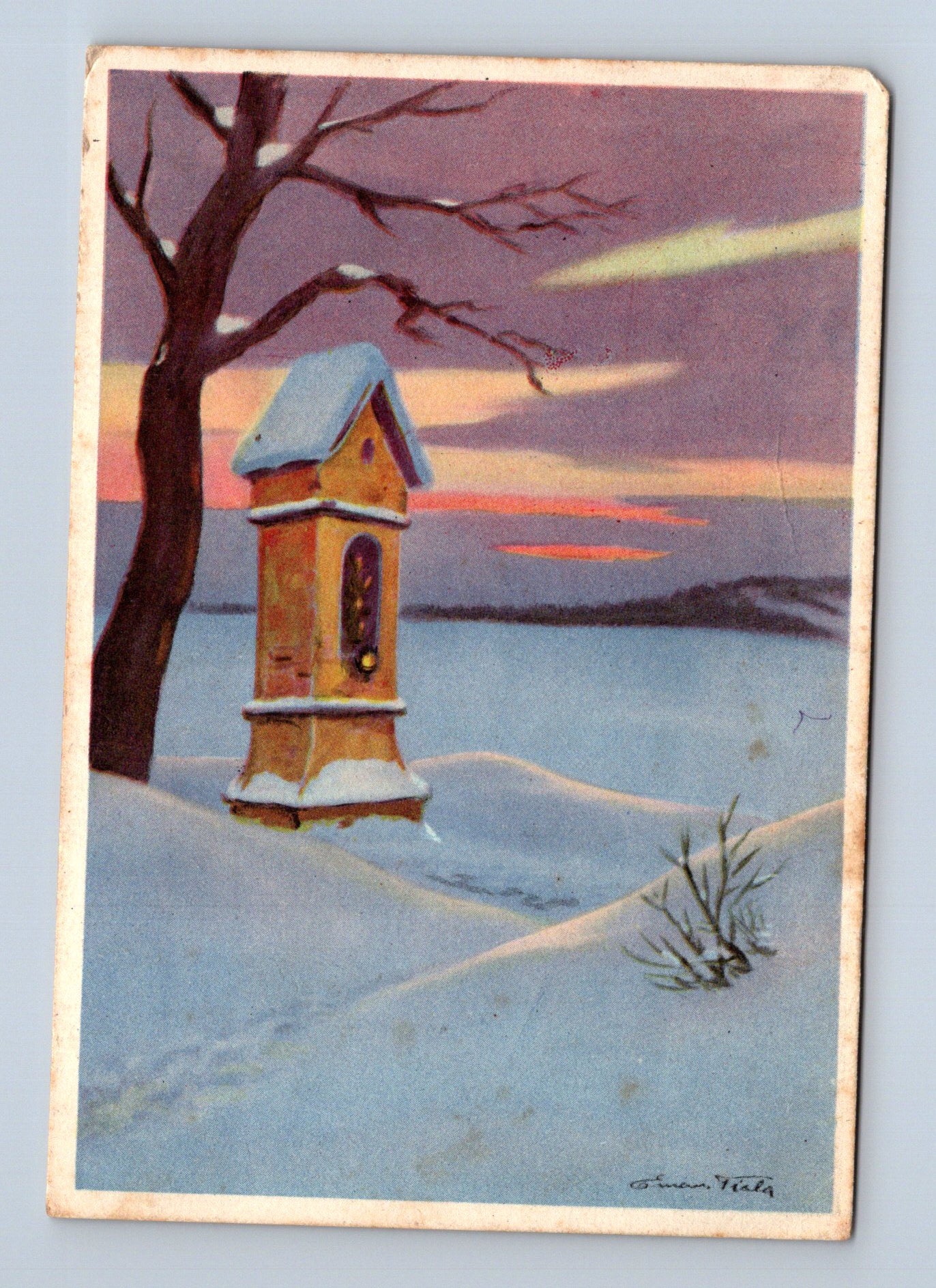 Pohlednice Oton Vocha zimní motiv (M28588)