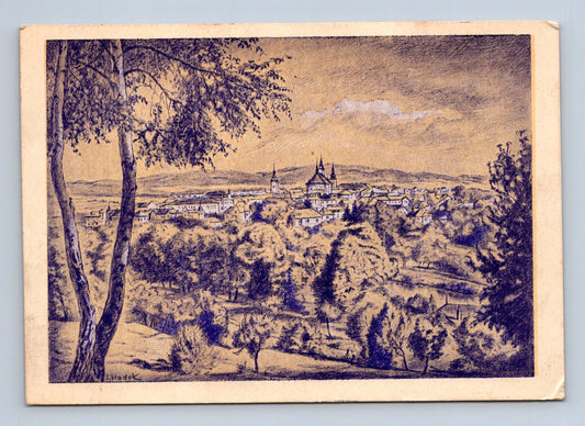 Pohlednice Koryčany panorama 1936 (M28591)