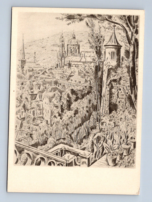 Pohlednice Praha umělecká grafika Cyril Bouda (M28595)