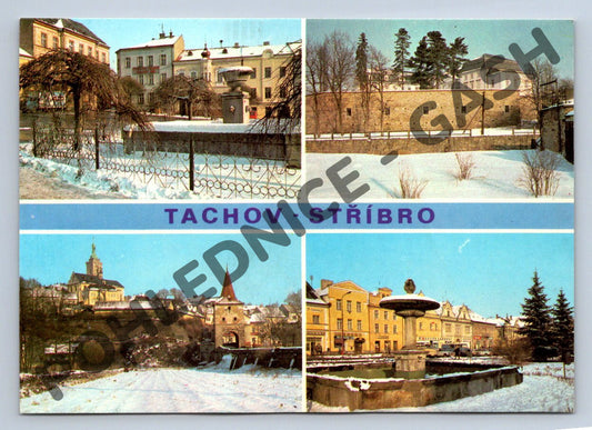 Pohlednice Tachov – Stříbro, víceobrázková pohlednice (M286)