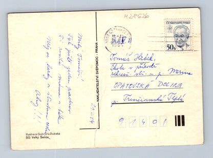 Pohlednice animovaná ilustrace pohádkový motiv 1984 (M28626)