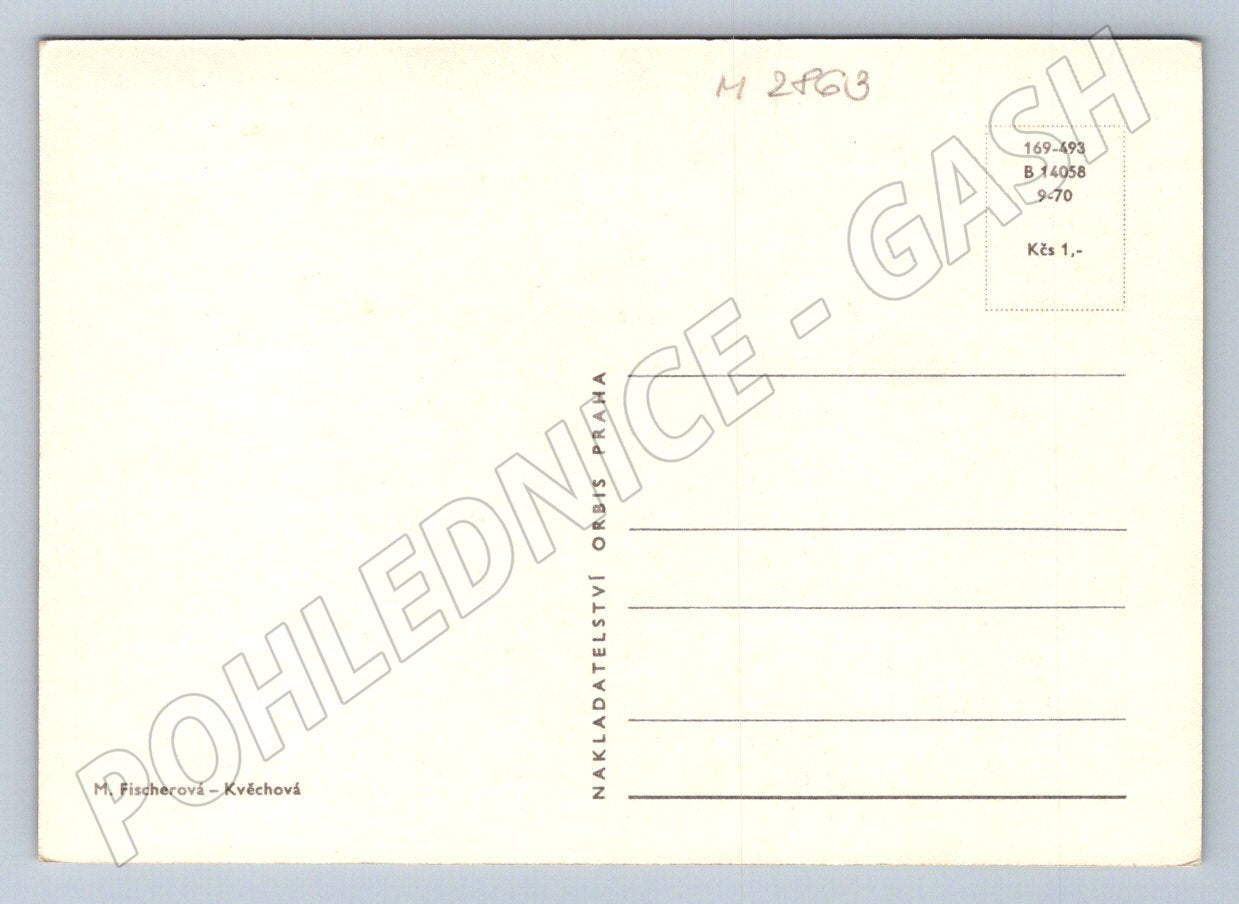 Postcard M Fischerová Kvěchová angels winter (M2863)