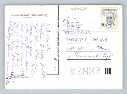 Pohlednice Jů a Hele s kamarádem 1984 (M28631)