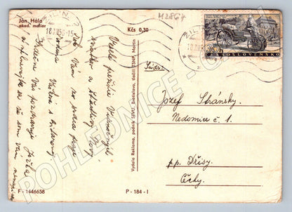 Postcard horse-drawn transport Christmas 1945 (M2864)