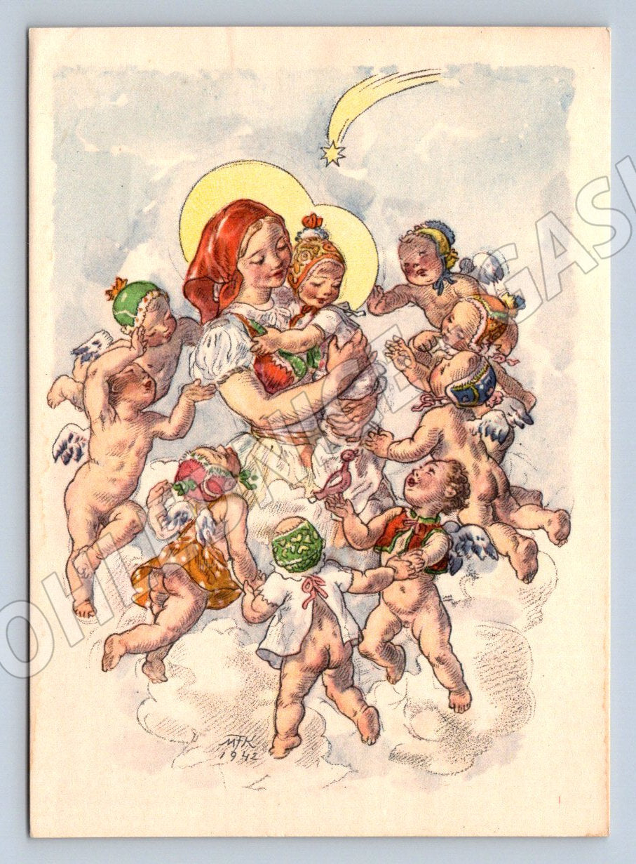 Postcard M Fischerová Kvěchová Merry Christmas (M2867)