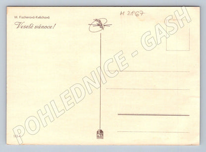 Postcard M Fischerová Kvěchová Merry Christmas (M2867)