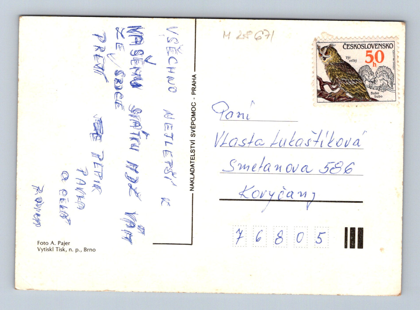 Pohlednice květiny ve váze 1968 (M28671)
