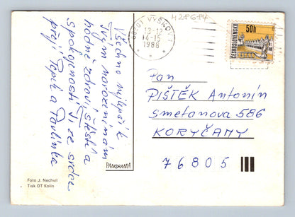 Pohlednice Srdečné přání květiny ve váze 1988 (M28684)