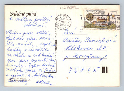 Pohlednice květiny ve váze 1983 (M28692)