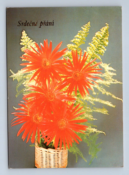 Pohlednice Srdečné přání květiny 1983 (M28701)