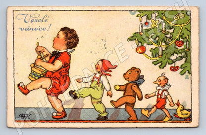 Postcard children and toys Christmas motif (M2871)