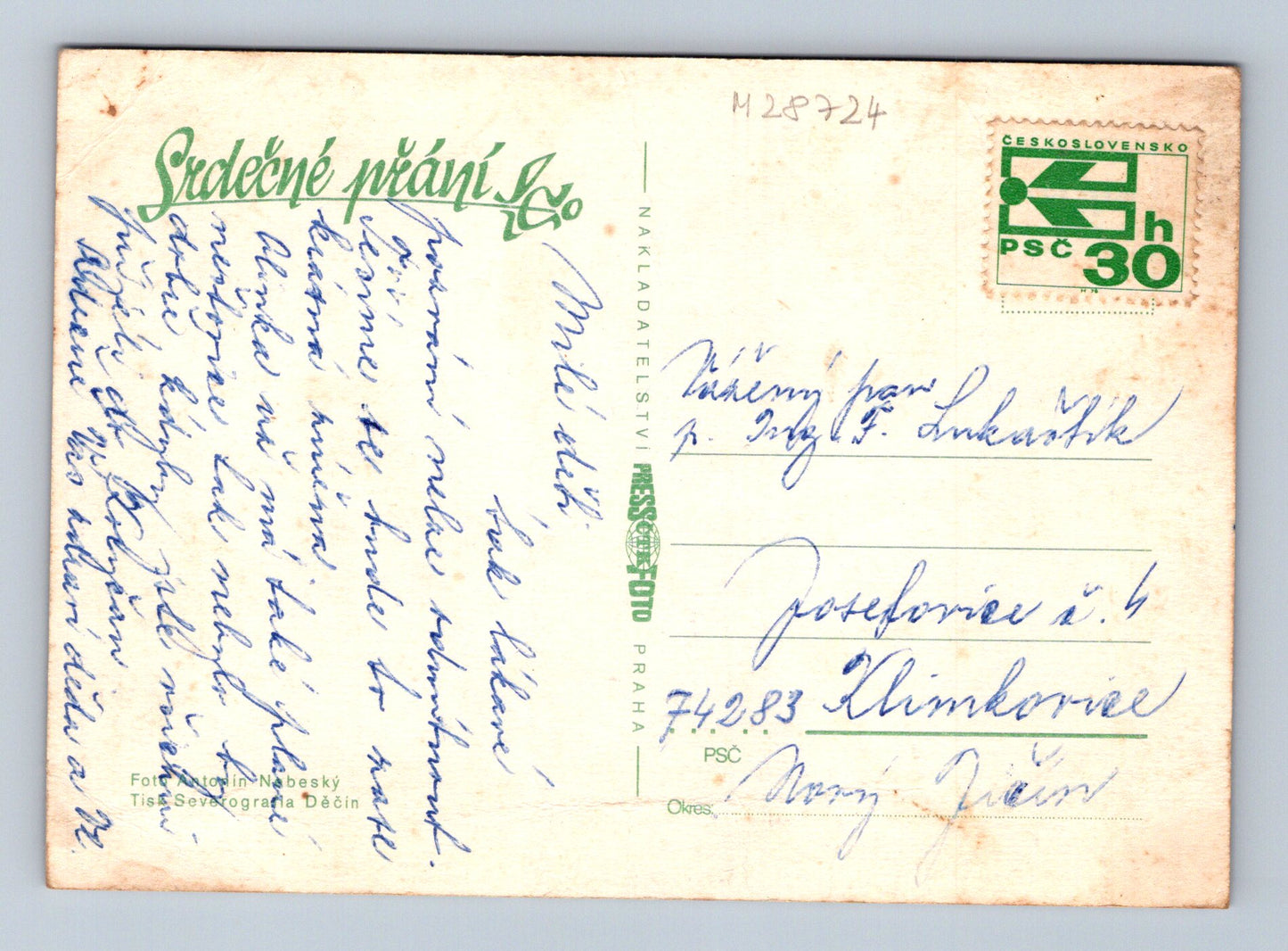 Pohlednice Kytice červené a žluté květiny (M28724)