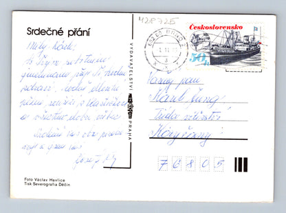 Pohlednice žlutá růže 1989 (M28725)