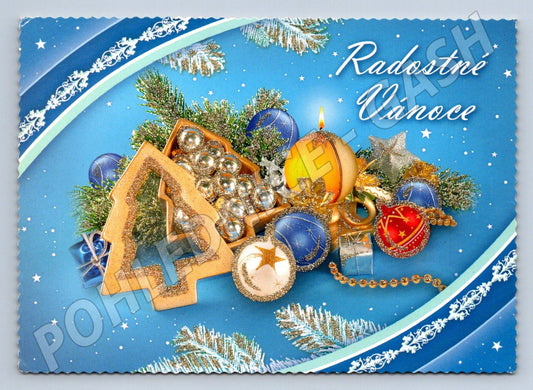 Postcard Merry Christmas traditional decorations 2006 (M2873)