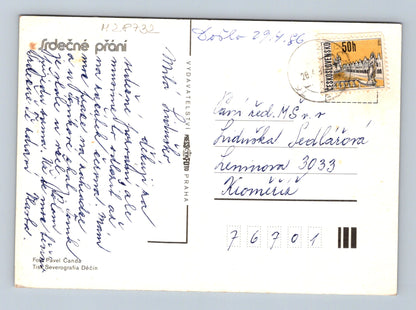 Pohlednice kytice květin ve váze 1986 (M28732)
