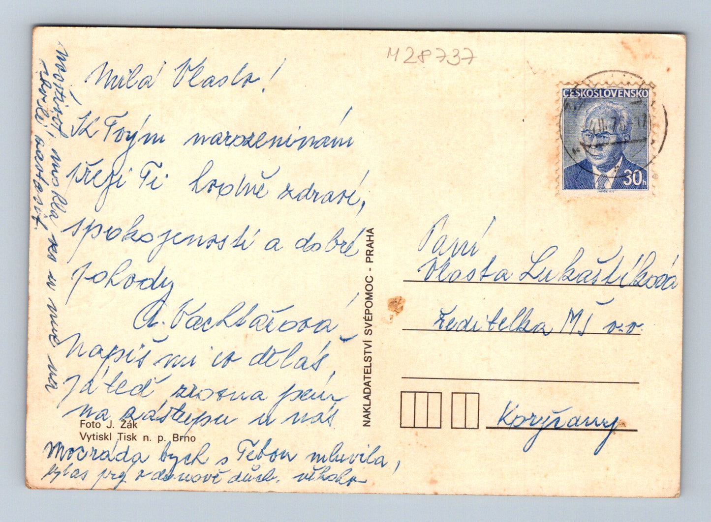 Pohlednice Srdečné přání kytice květin (M28737)