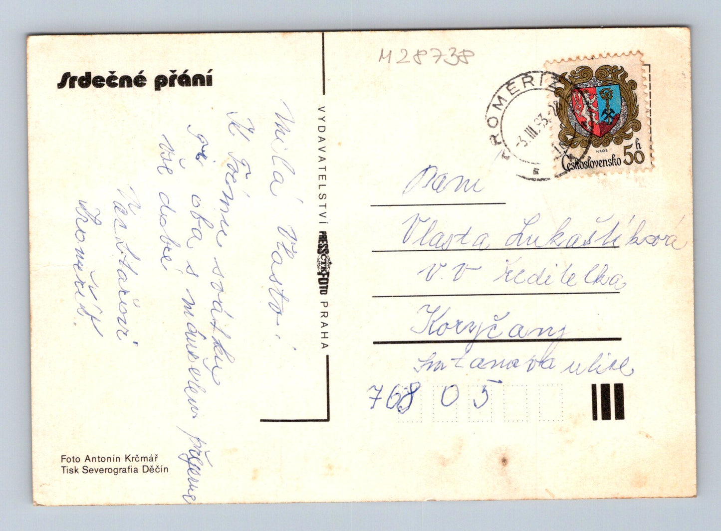 Pohlednice Kytice tulipánů 1953 (M28738)